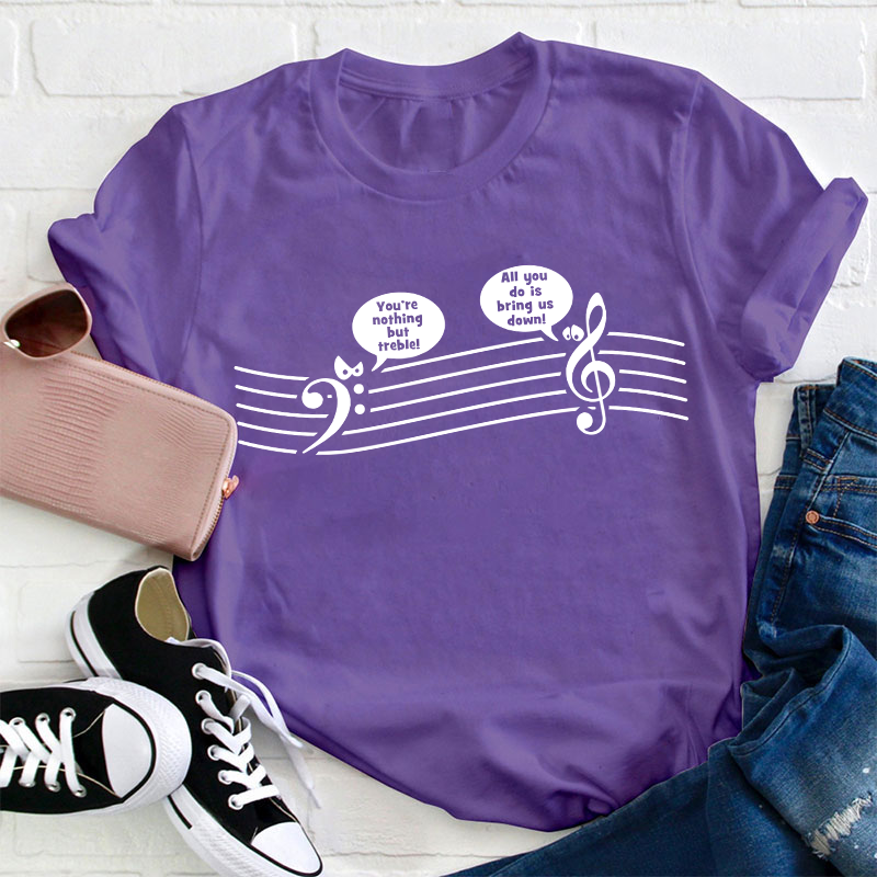 Funny Music Notes Teacher T-Shirt
