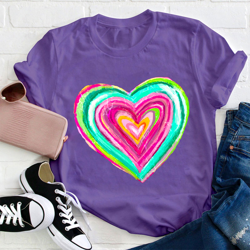 Painting Love Heart Teacher T-Shirt