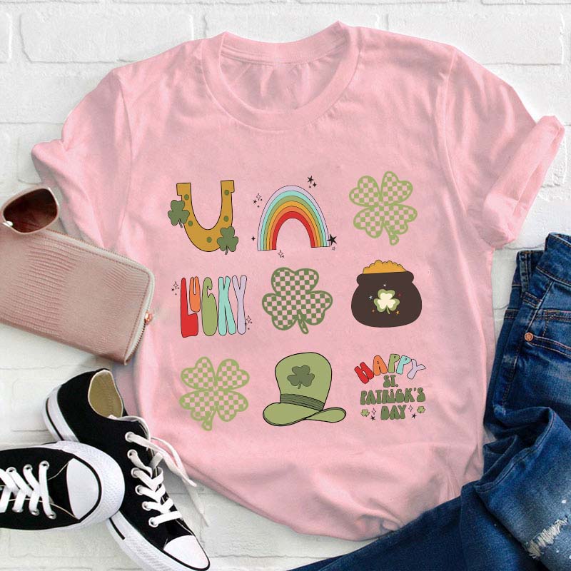 Happy St Patricks Day with Lucky Teacher T-Shirt
