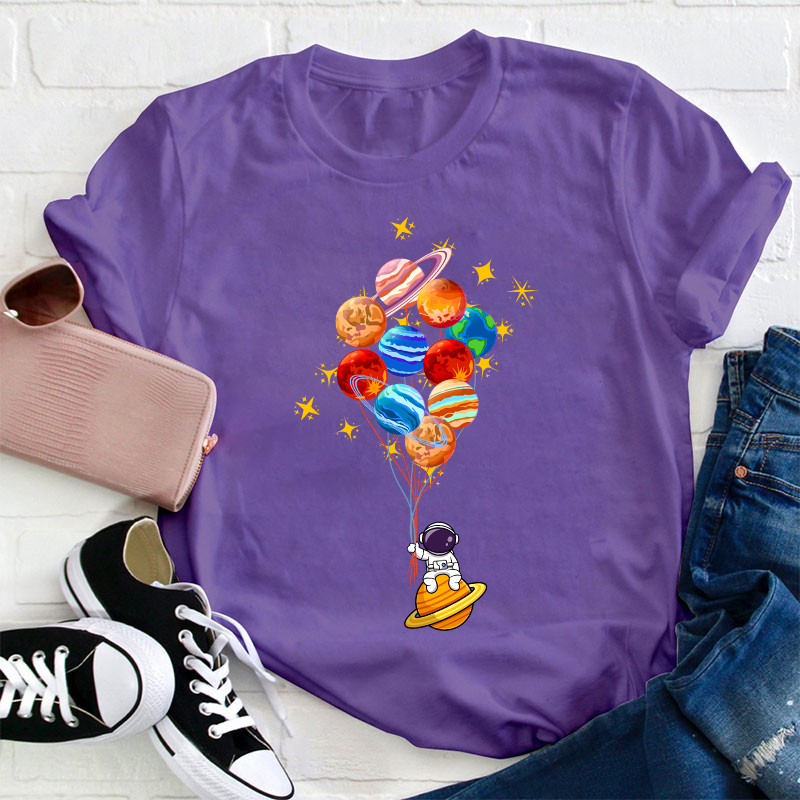 Space Balloon Astronaut Space Teacher T-Shirt
