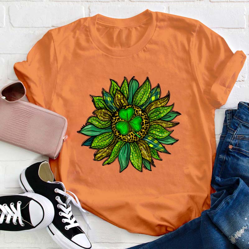 Patricks Day Sunflower Teacher T-Shirt