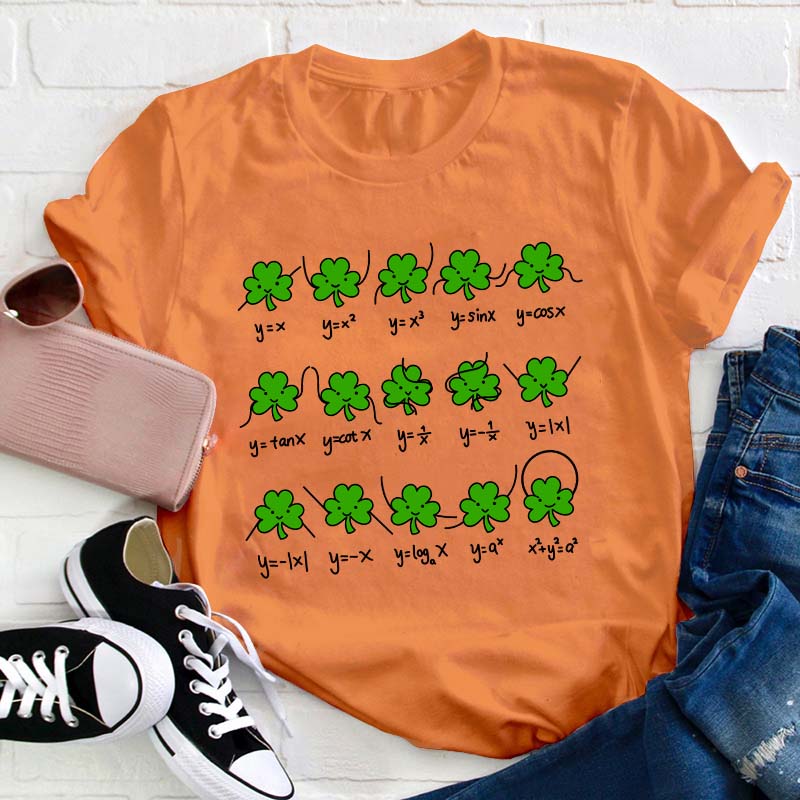 Shamrock Math St Patricks Day Teacher T-Shirt