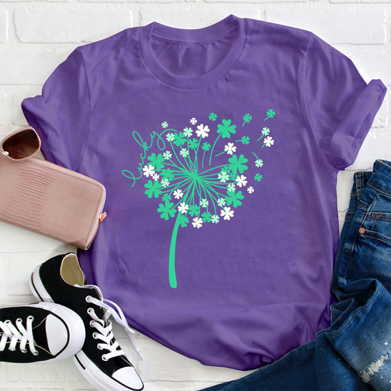 St Patricks Day Dandelion Teacher T-Shirt