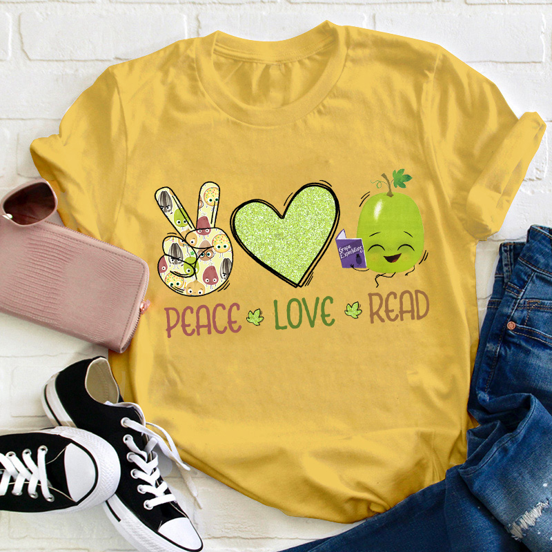 Peace Love Read Teacher T-Shirt