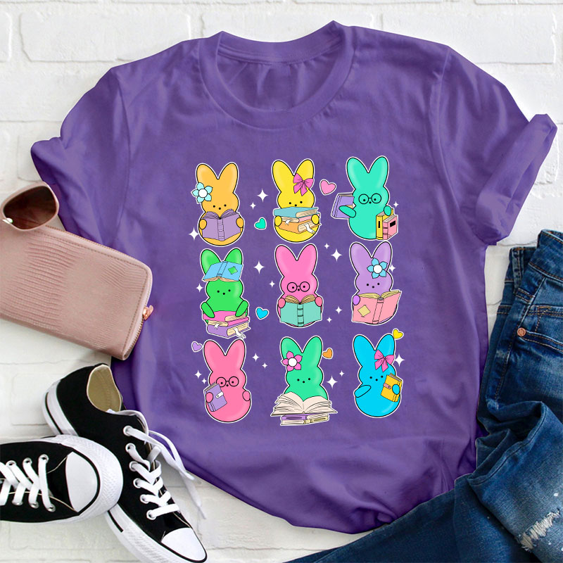Reading Bunny Teacher T-Shirt