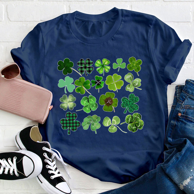 Different Kinds Of Lucky Clovers Teacher T-Shirt