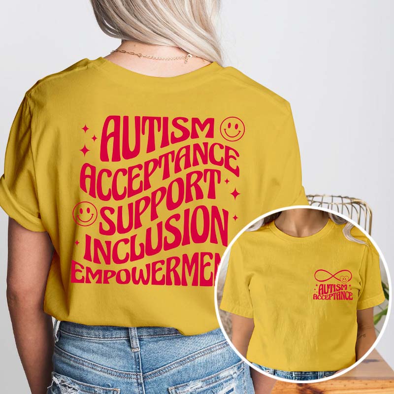 Autism Acceptance Teacher Two Sided T-Shirt