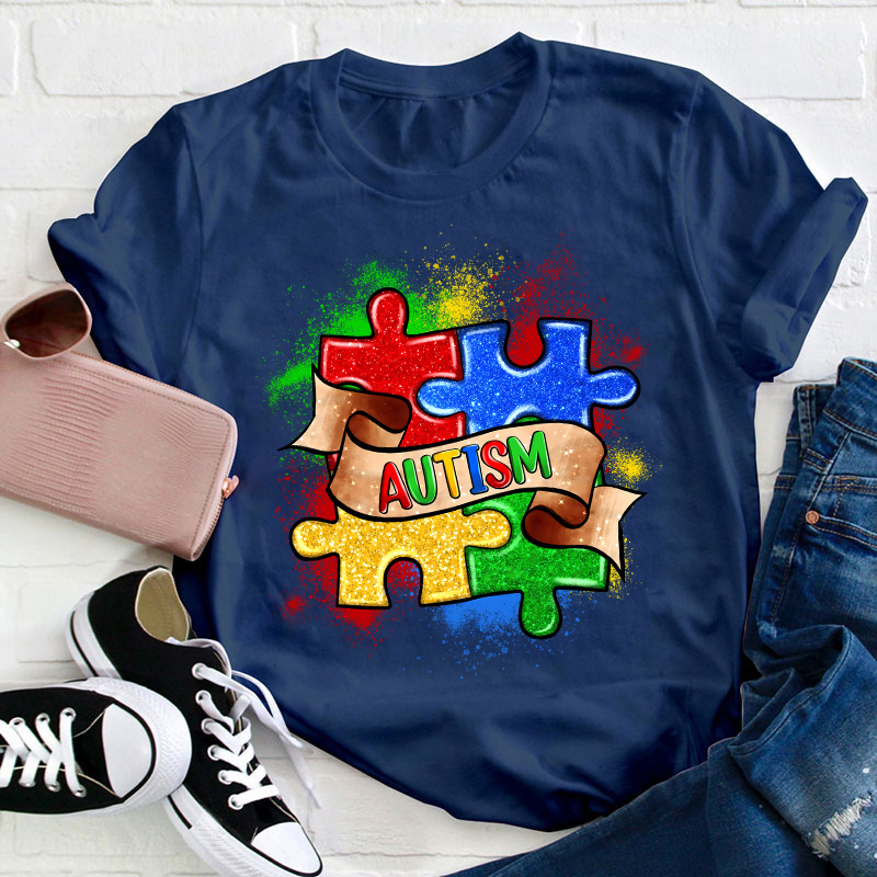 Autism Puzzle Teacher T-Shirt