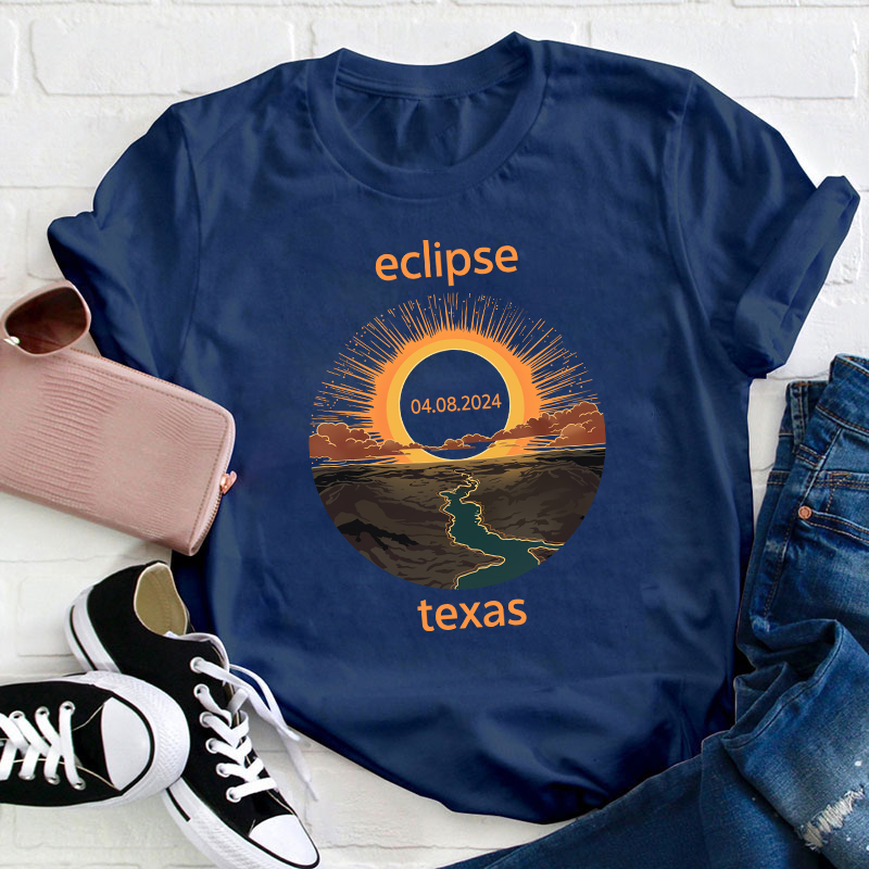 Texas Eclipse Teacher T-Shirt
