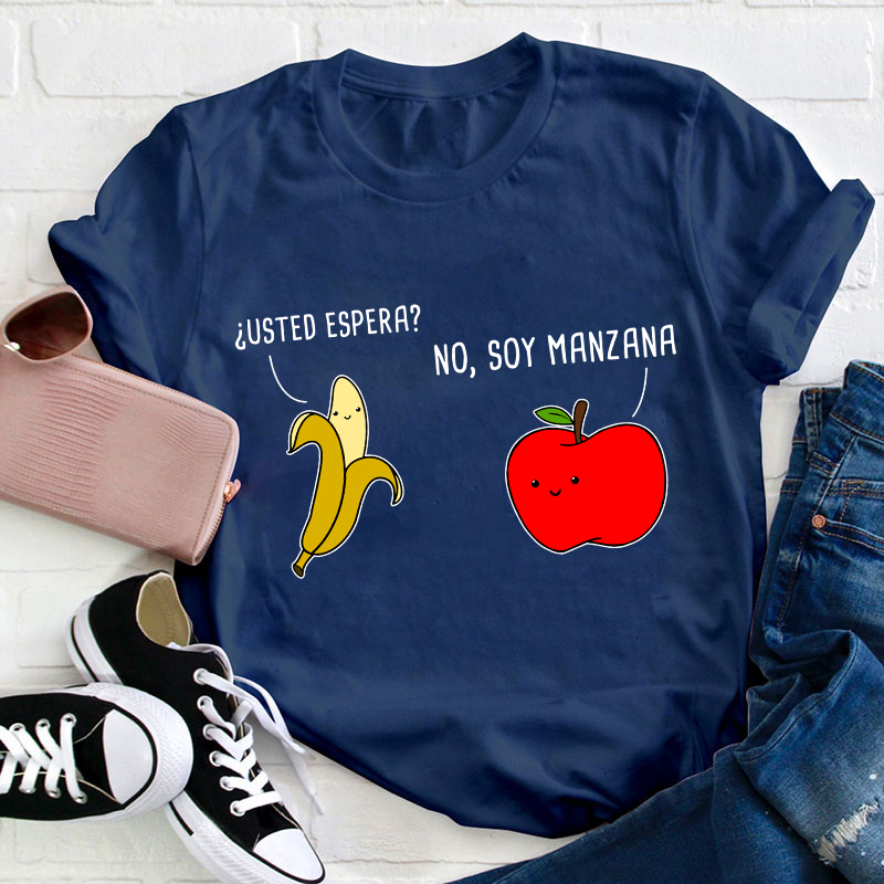 Play On Words Cartoon In Spanish Teacher T-Shirt