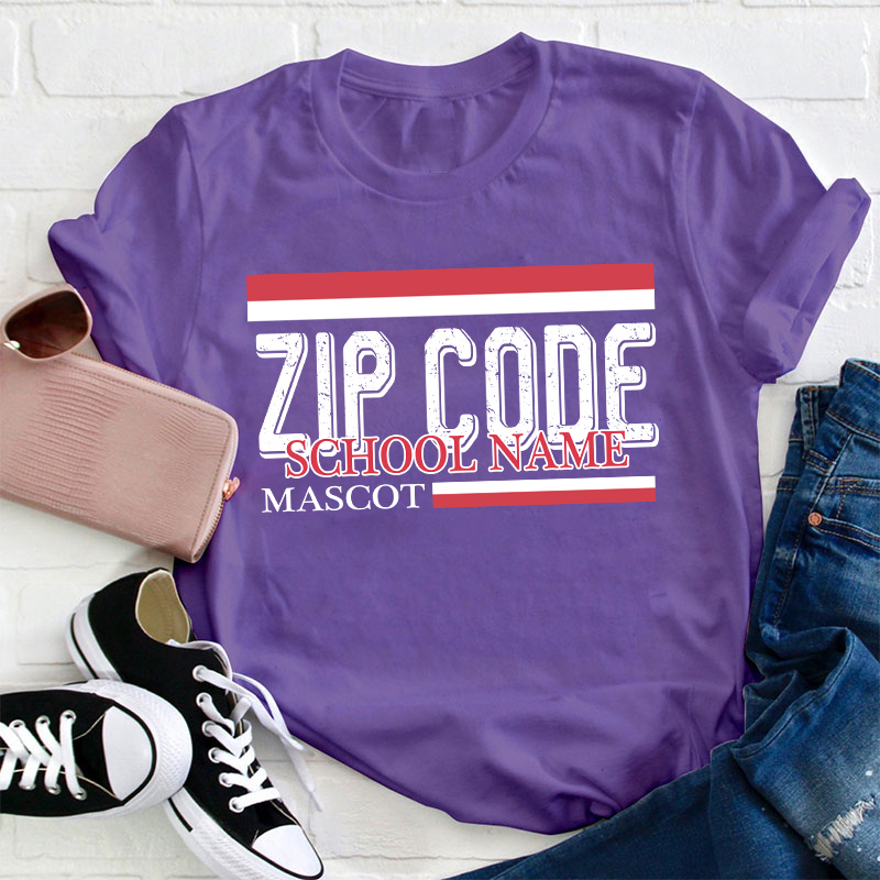 Personalized Zip Code School Teacher T-Shirt