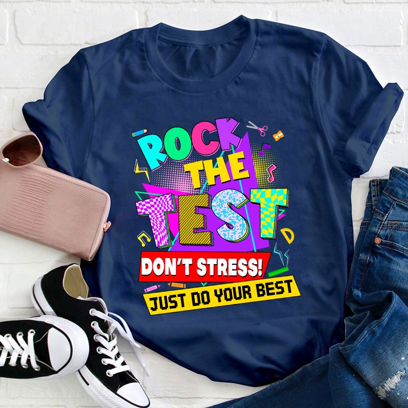 Retro Rock The Test Teacher T-Shirt
