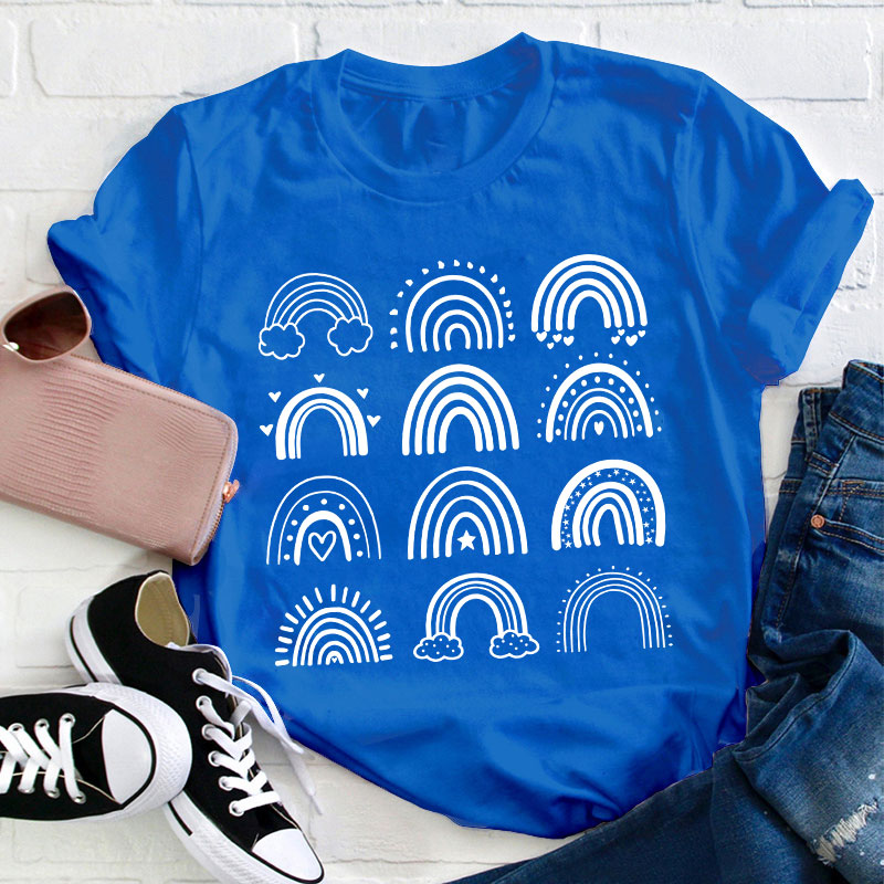 Rainbow Of Different Shapes Teacher T-Shirt