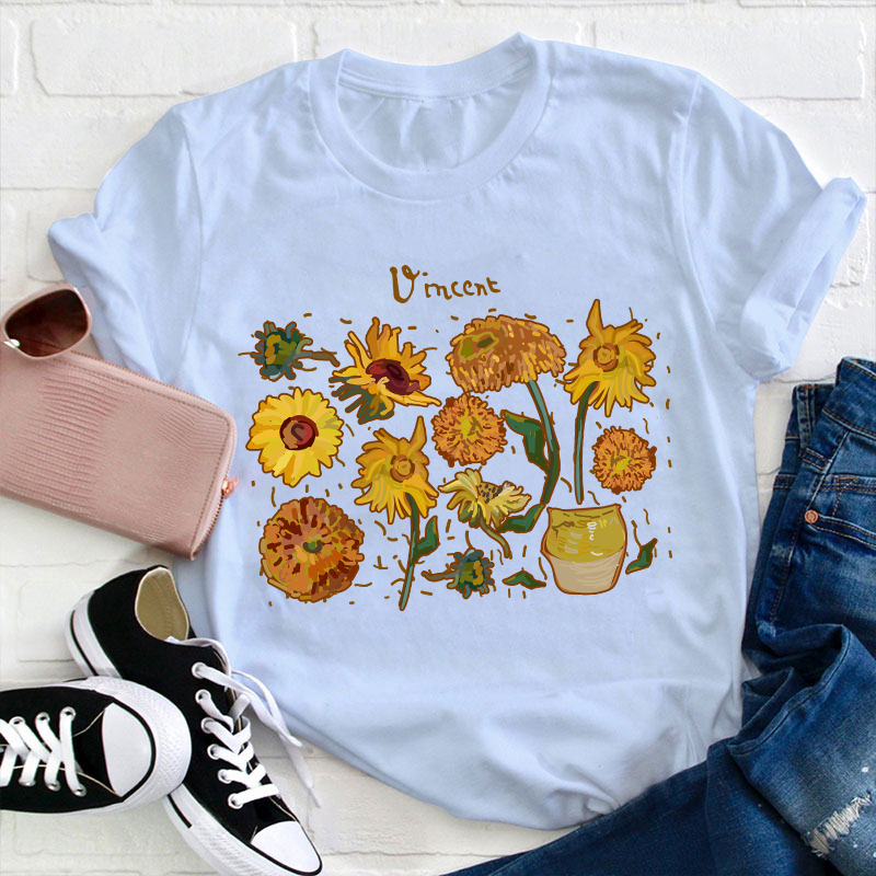 Vincent Sunflower Teacher T-Shirt