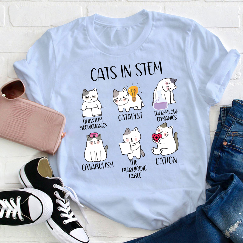 Cats In Stem Teacher T-Shirt
