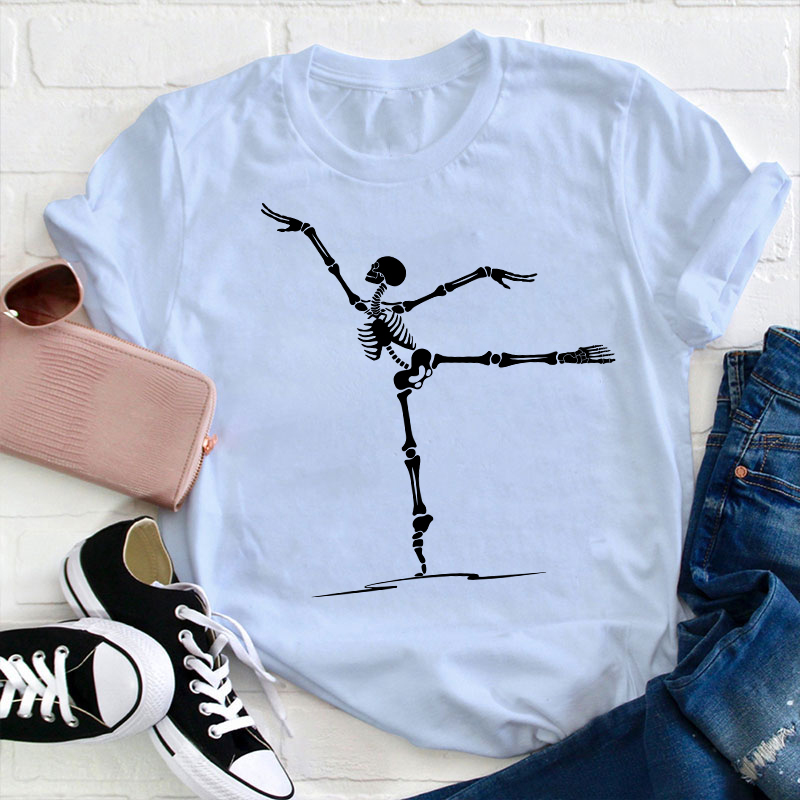 Dancing Skeleton Ballet Teacher T-Shirt