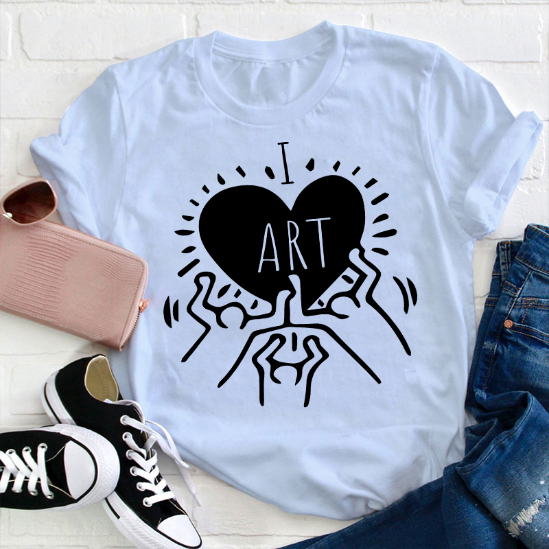 Art Heart I Love Art Teacher T-Shirt