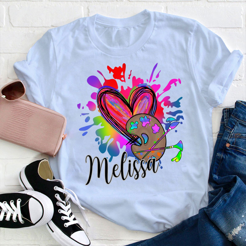 Personalized Colorful Art Teacher T-Shirt