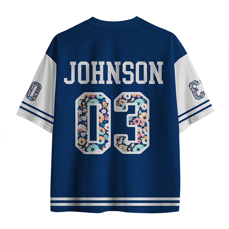 Personalized Grade And Name Flower Teacher Mesh Jersey