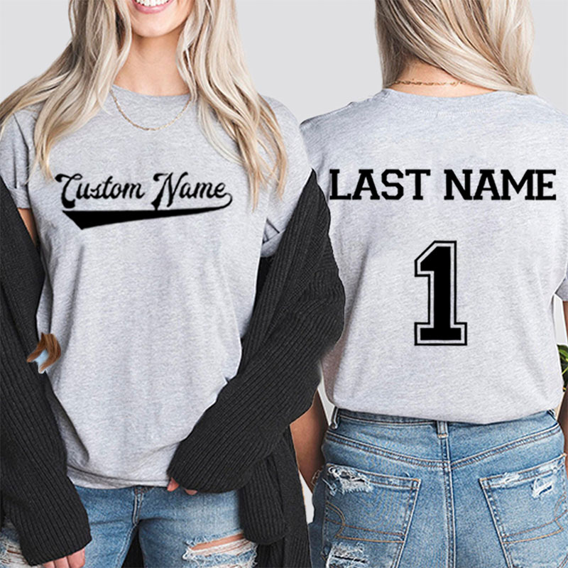 Personalized Team Name Baseball Teacher Two Sided T-Shirt