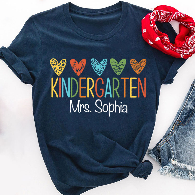 Personalized Grade And Name Kindergarten Teacher T-Shirt