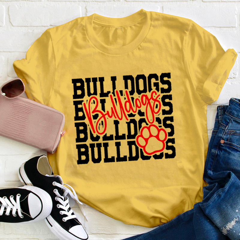 Personalized School Mascot Double Layer Design Cute Icon Teacher T-Shirt