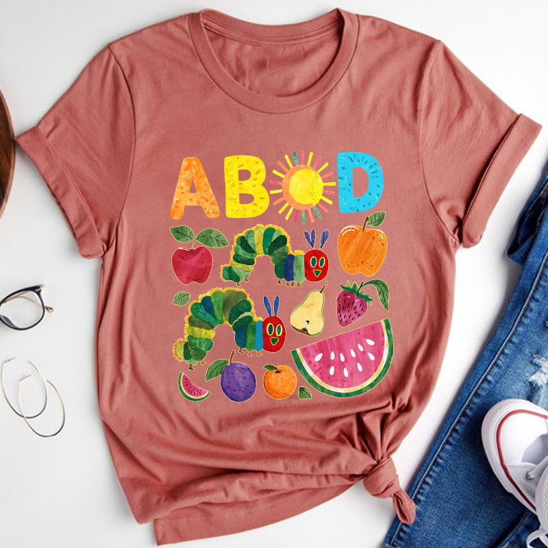 ABCD Caterpillar Teacher T-Shirt