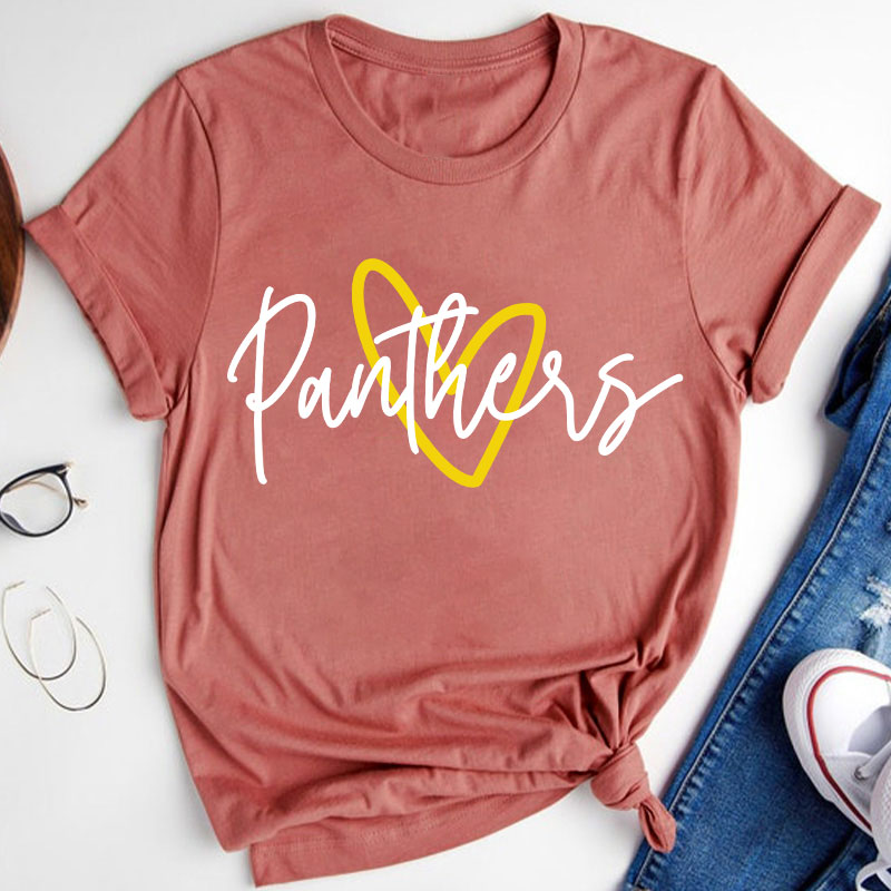 Personalized School Spirit Mascot Simple Love Teacher T-Shirt
