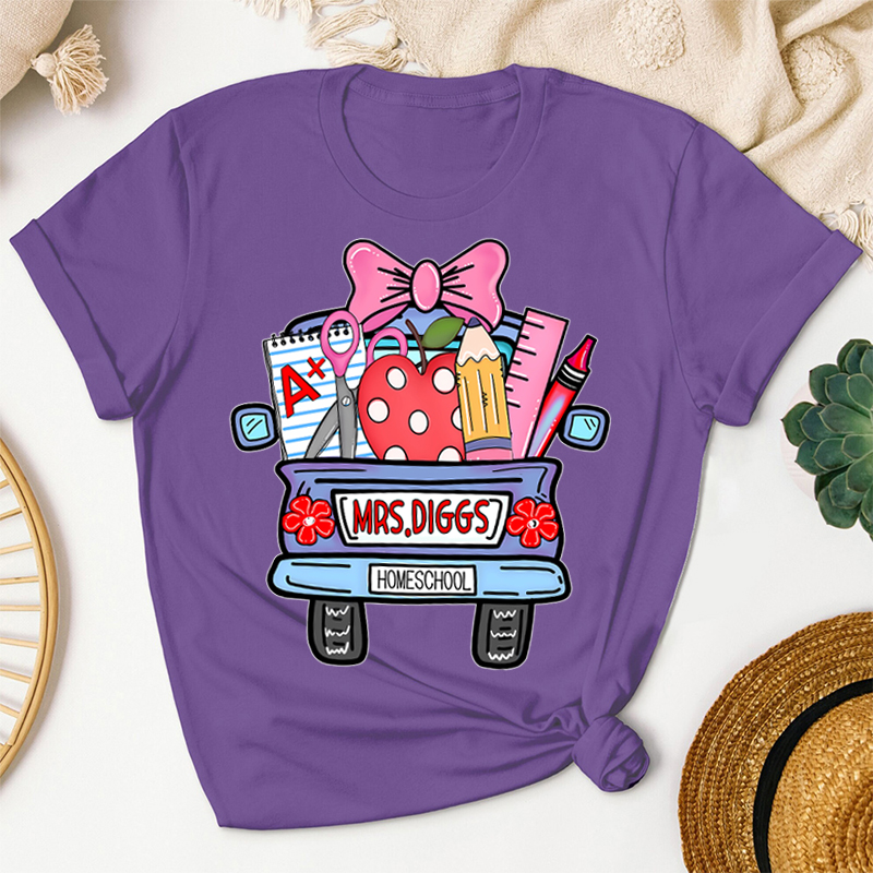Personalized School Truck Teacher Name Teacher T-Shirt