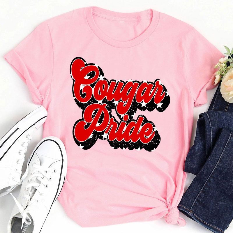 Personalized Colorful Star Mascot Pride Teacher T-Shirt