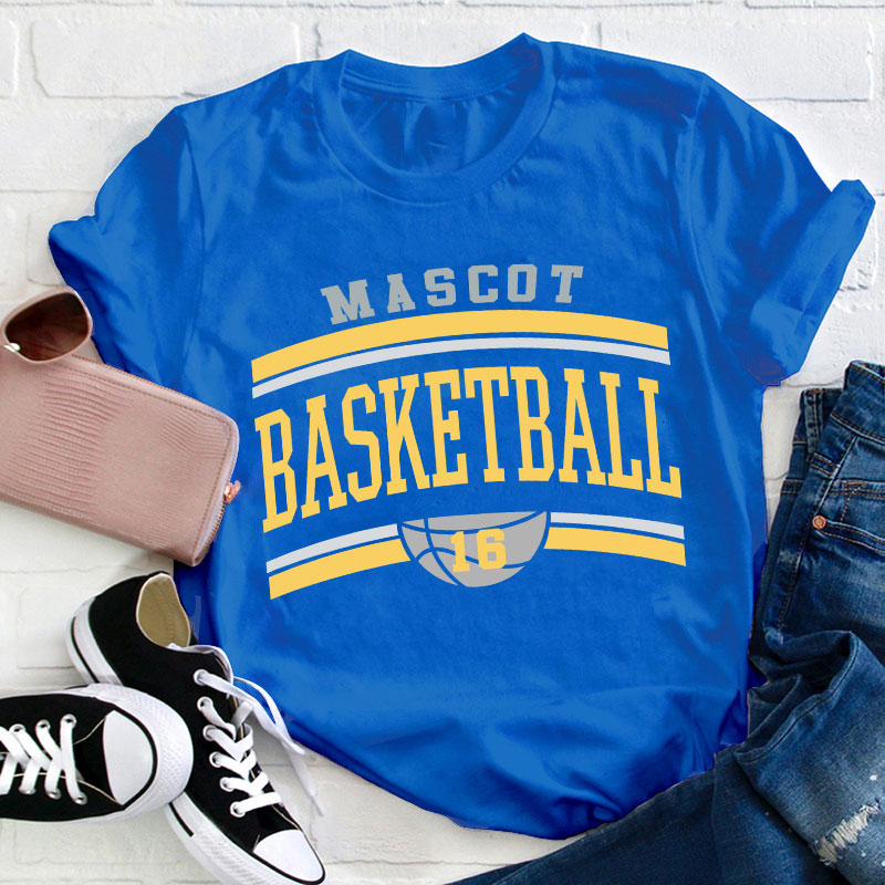 Personalized School Mascot And Sport Colorblock Design Teacher T-Shirt
