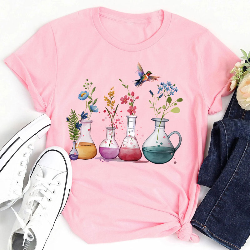 Floral Laboratory Teacher T-Shirt