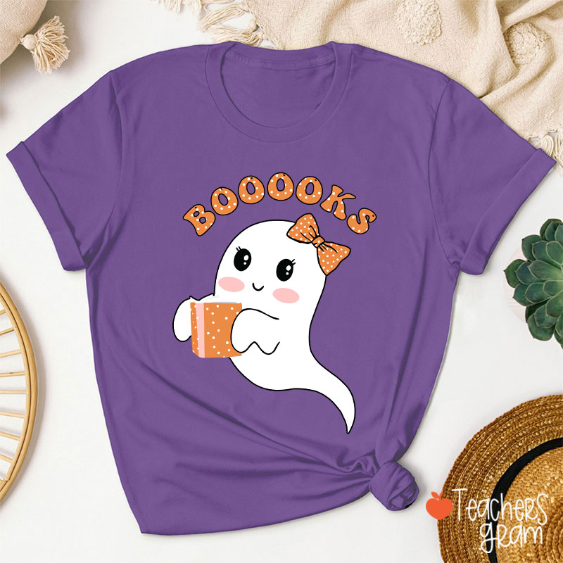 Lovely Ghost Reading Booooks T-Shirt