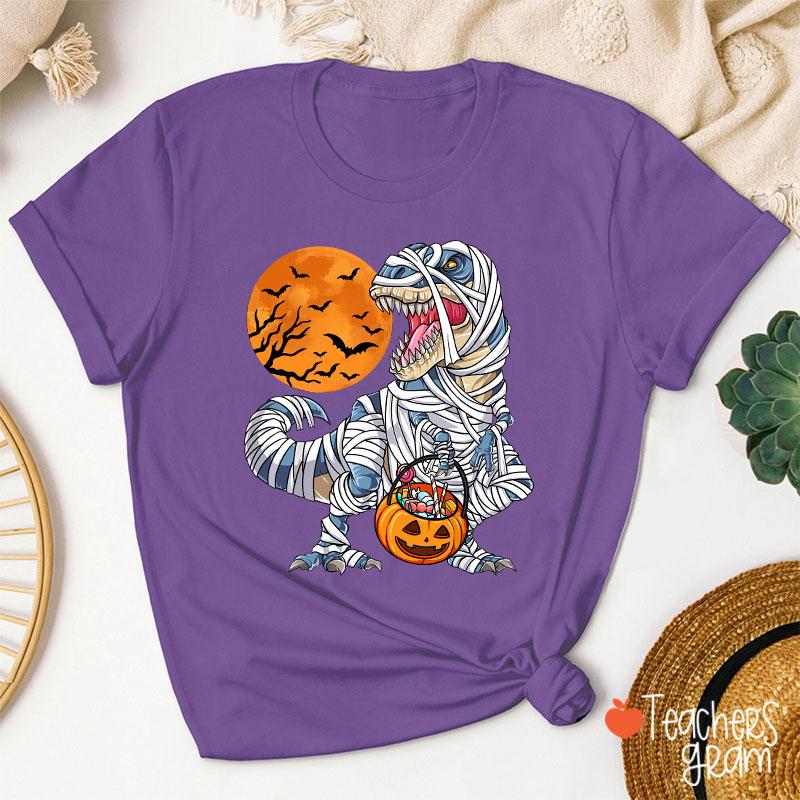 Happy Halloween Dinosaur Pumpkin Teacher T-Shirt