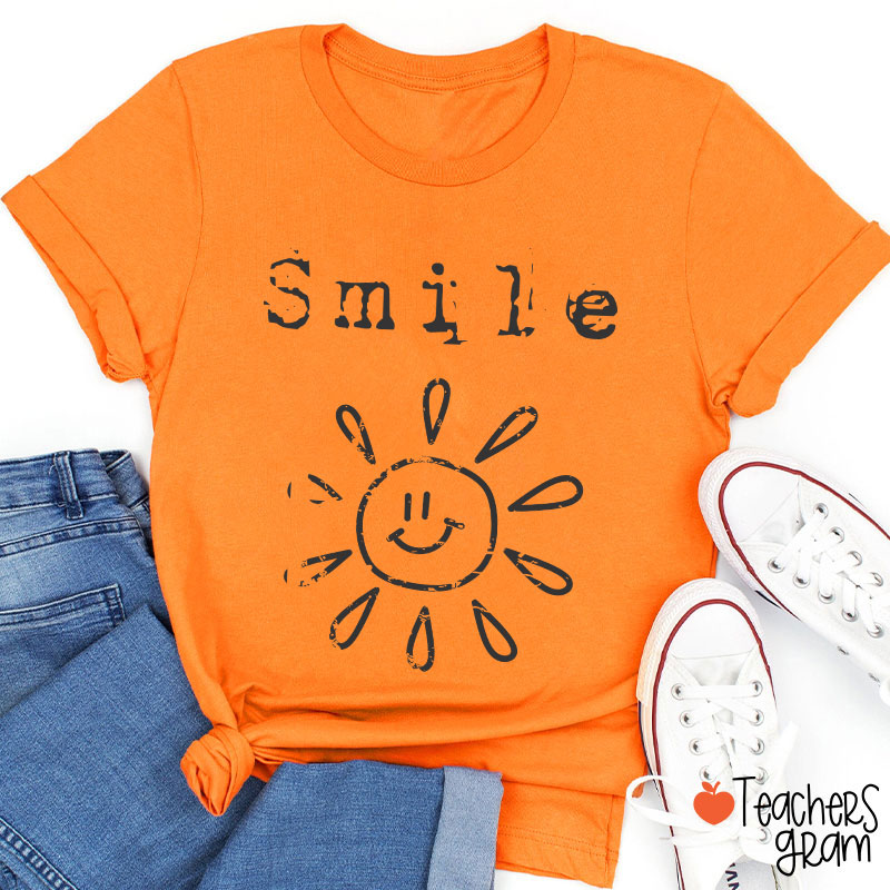 Smile Spreads Energy Like The Sun Teacher T-Shirt