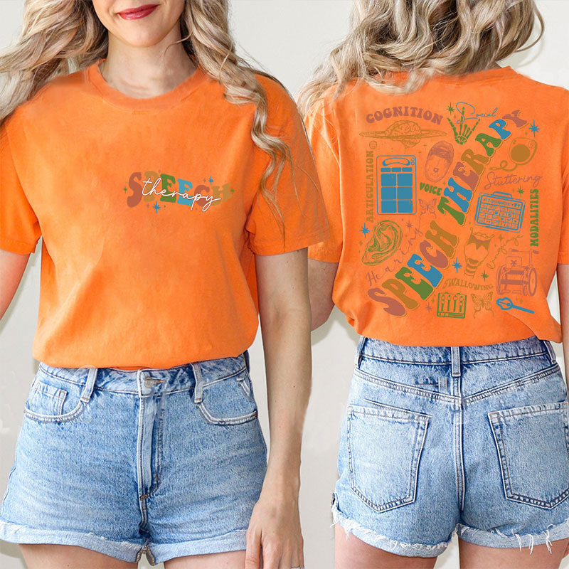 Speech Therapy Cognition Teacher Two Sided T-Shirt