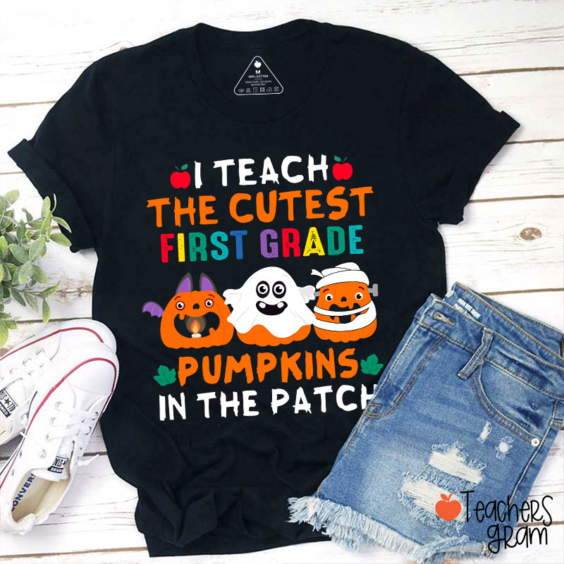 Personalized I Teach The Cutest First Grade Pumpkins In The Patch T-Shirt