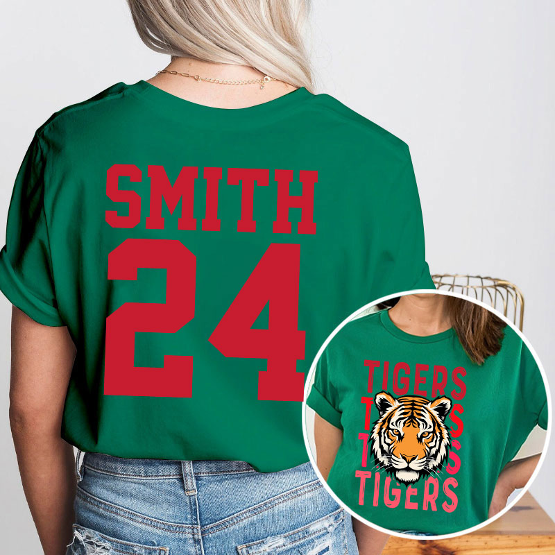 Personalized Sports Team Logo Teacher Two Sided T-Shirt