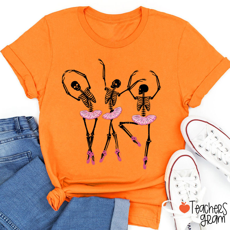 Ballerina Skeletons Teacher T-Shirt