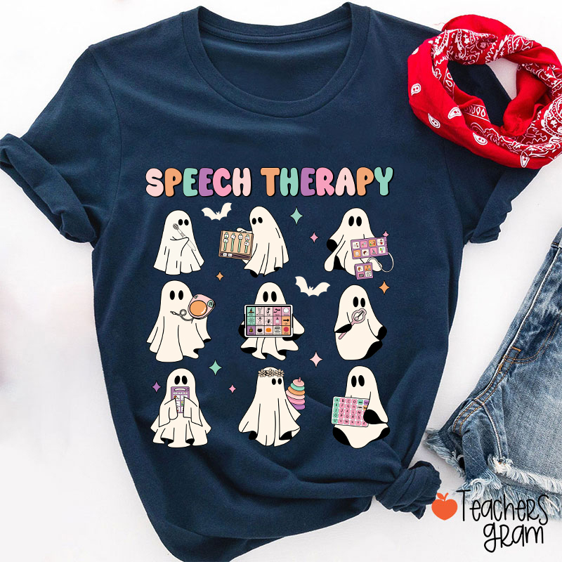 Speech Therapy Cute Ghosts Teacher T-Shirt
