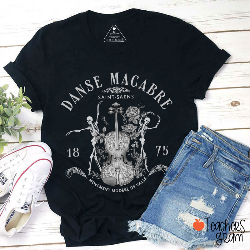 Danse Macabre Orchestra Skeleton Violin Teacher T-Shirt