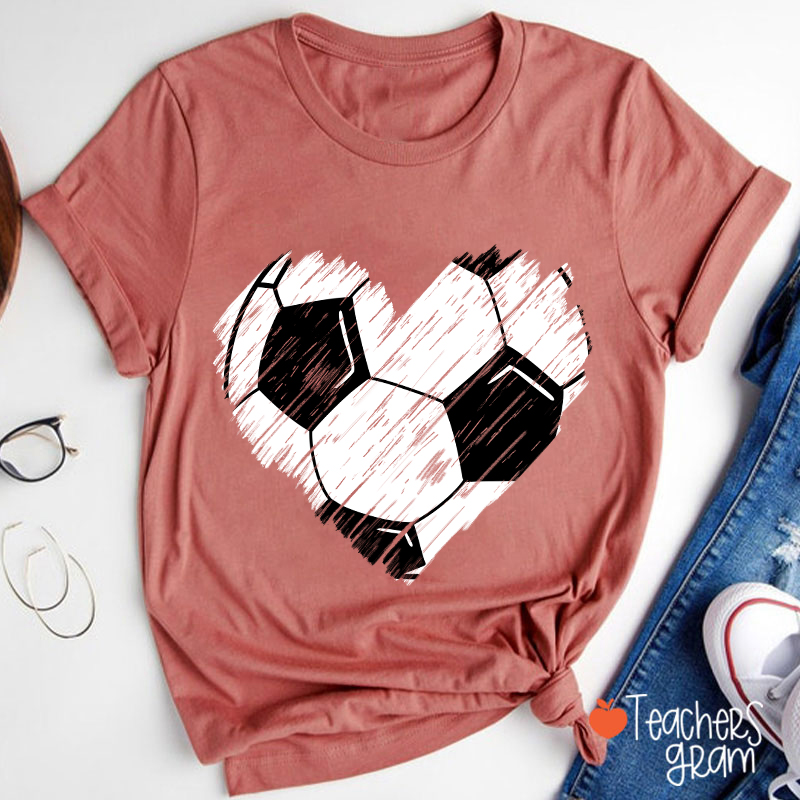 Soccer Heart Teacher T-Shirt