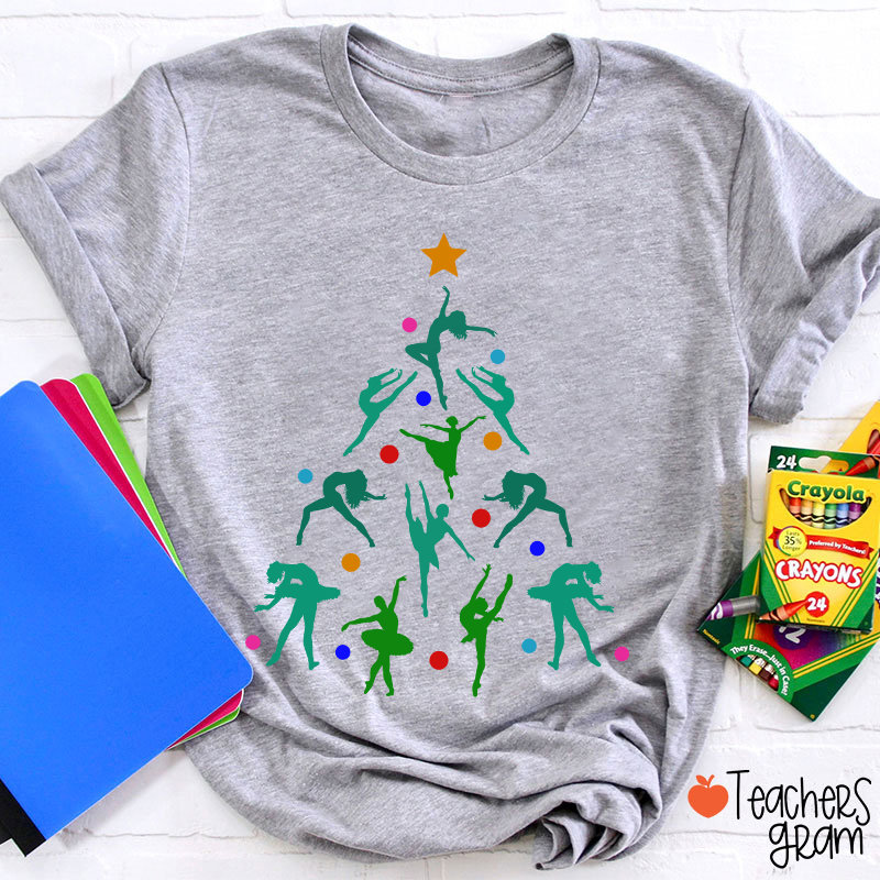 Dancer Christmas Tree Teacher T-Shirt