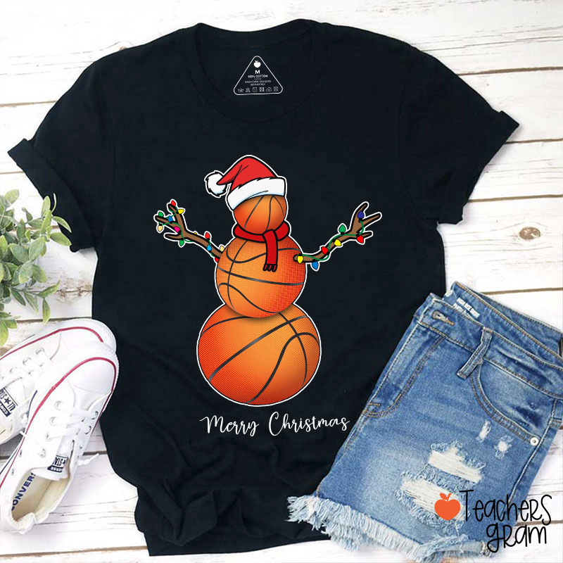 Personalized Sport Snowman Christmas Teacher T-Shirt