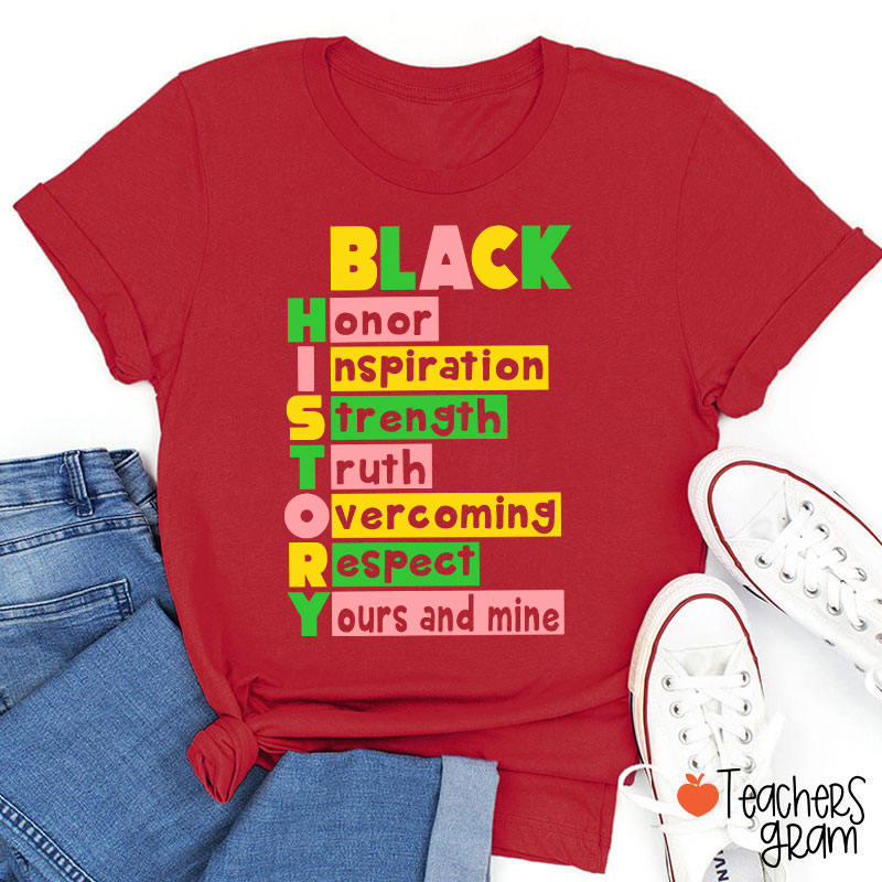 Black History Words Teacher T-Shirt
