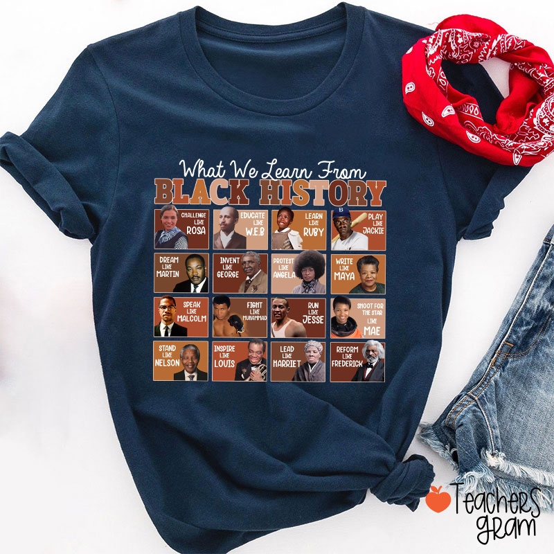 What We Learn From Black History Teacher T-Shirt