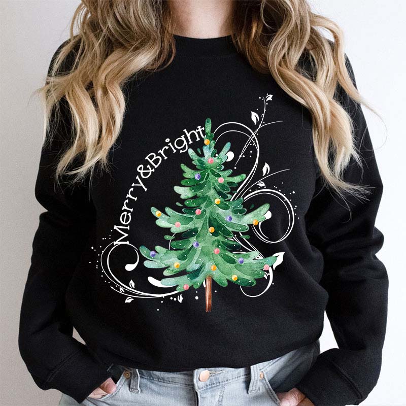 Merry And Bright Christmas Teacher Sweatshirt