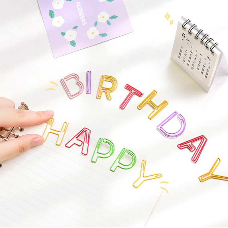 26pcs Anti-Document Alphabetical Paper Clips