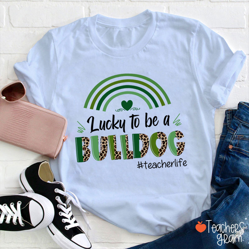 Personalized Mascot And Hashtag Lucky To Be Teacher T-Shirt