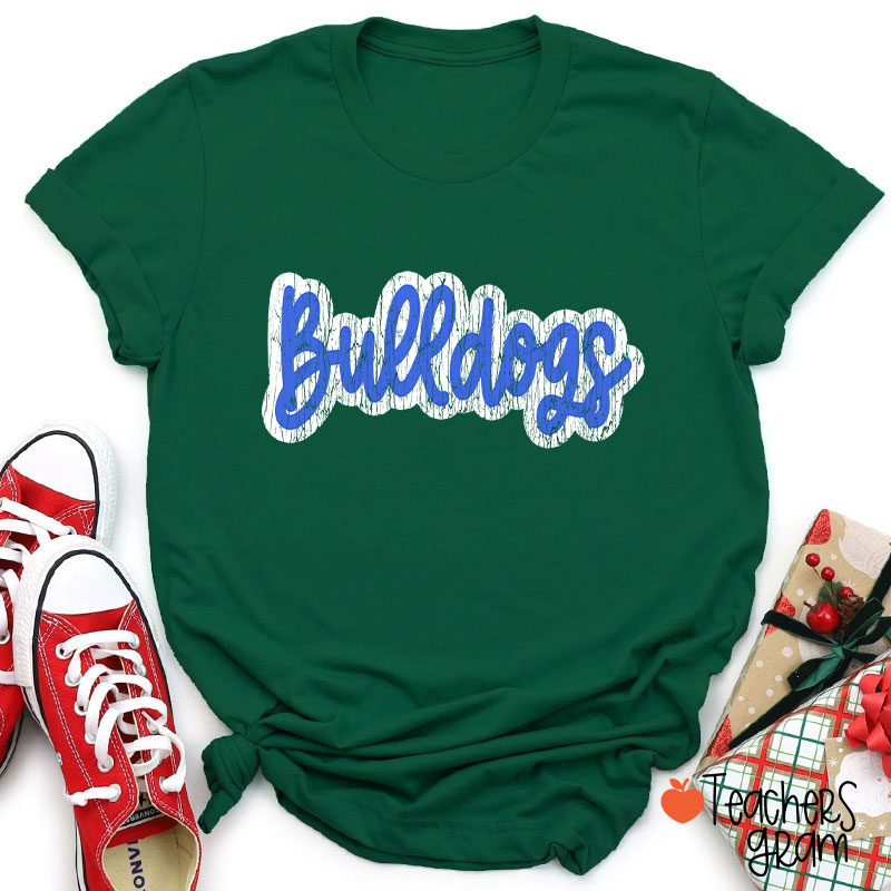 Personalized Mascot Washed And Distressed Print Teacher T-Shirt